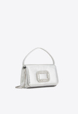 Roger Vivier Micro Pilgrim Metallic Leather Crossbody Bag Silver RBWABDH0000T0H/Q_ROGVI-B200
