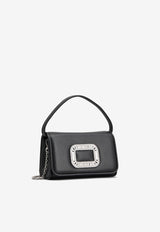 Roger Vivier Micro Pilgrim Leather Top Handle Bag RBWABDH0000YDRB999 B999 Black