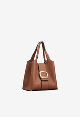 Roger Vivier Mini Viv' Choc Shopping Bag in Leather RBWAOGA0100QV7S018 S018 Brown