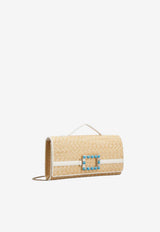 Roger Vivier Belle Vivier Raffia Clutch Bag Natural RBWAORC6203V79 1P34