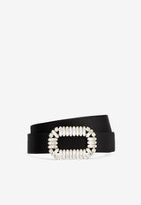 Roger Vivier Sexy Choc Buckle Belt in Satin RCWC0683100UX2B999 B999 Black