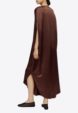 RUOHAN Arno V-neck Midi Kaftan Dress Brown RE067SS26_BROWN