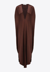 RUOHAN Arno V-neck Midi Kaftan Dress Brown RE067SS26_BROWN