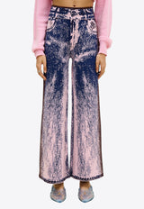 PH5 Zahra Wide-Leg Denim-Print Pants Multicolor RE26PA026PIN_PINK