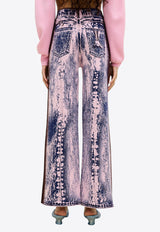 PH5 Zahra Wide-Leg Denim-Print Pants Multicolor RE26PA026PIN_PINK