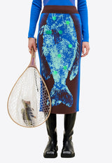 PH5 Bream Fish-Print Midi Skirt Multicolor RE26SK033BLU_BLUE MULTI