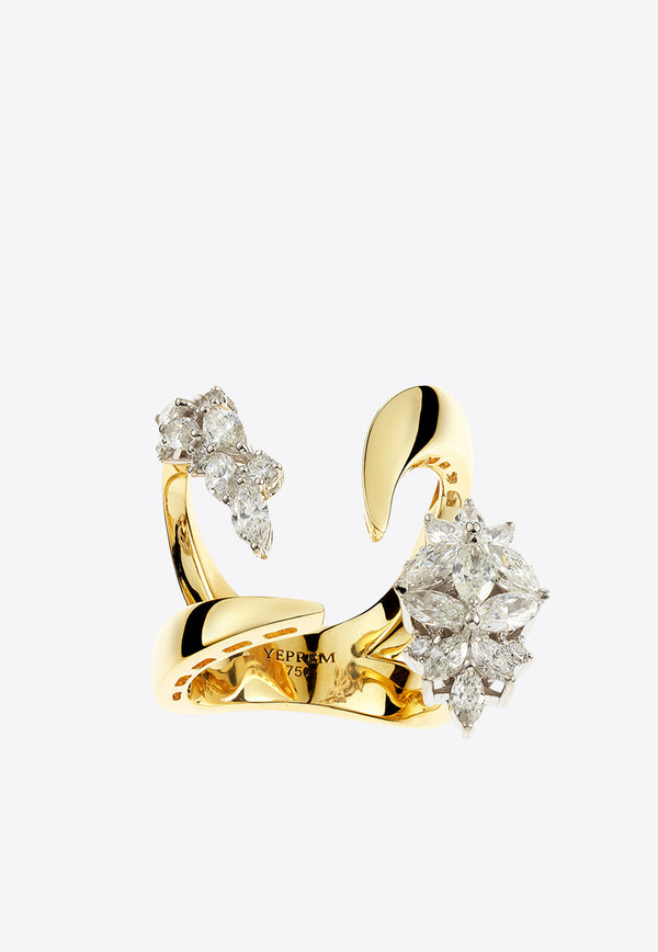 Yeprem Golden Strada Stackable Ring in 18-karat Yellow Gold with Diamonds RI3092.3