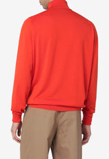 John Smedley Wool Turtleneck Sweater Orange RICHARDSWO/R_JOHSM-HO