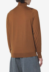 John Smedley Wool Knitted Turtleneck Sweater Brown RICHARDSWO/R_JOHSM-KB