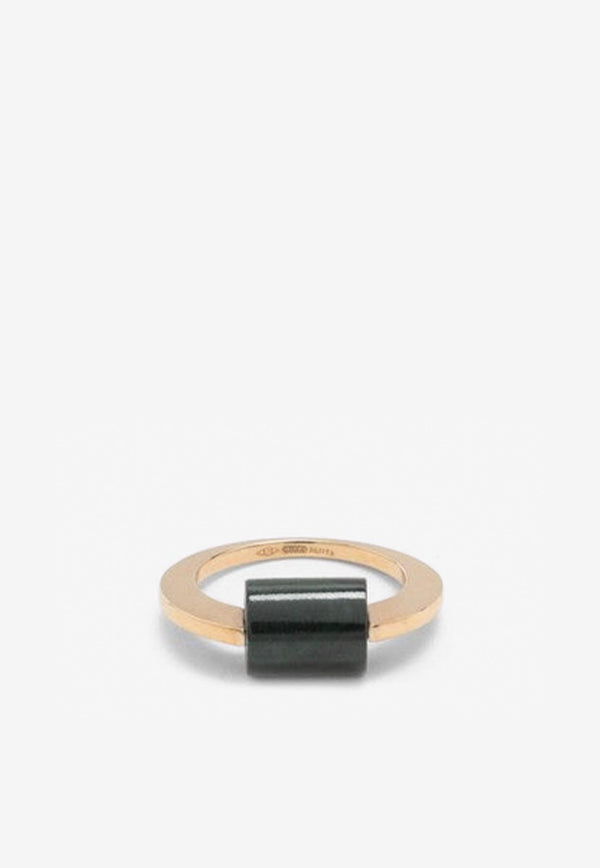 Aliita Cylinder Ring with Malachite Stone Gold RIDCAV00D2YG09KMET/M