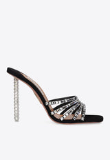 Aquazzura Rock Chic 105 Crystal-Embellished Suede Mules RKCHIGM0-SUE000 BLACK