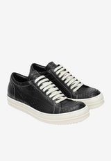 Rick Owens Vintage Python Leather Low-Top Sneakers Black RR01F2897LBHPYX/S_RICKO-991