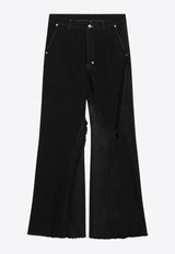 Rick Owens Wide-Leg Pants with Fringes RR02E1308BBCL/R_RICKO-09