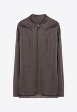 Rick Owens Stitched Long-Sleeved Shirt Gray RU01E5237CV/Q_RICKO-34