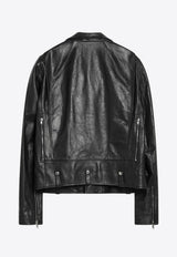 Rick Owens Leather Biker Jacket Black RU01E5765LTP/Q_RICKO-09