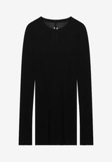 Rick Owens Long-Sleeved Fitted T-shirt Black RU01F2250RC/S_RICKO-09