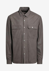 Rick Owens Long-Sleeved Canvas Shirt Gray RU01F2729LBF/S_RICKO-34