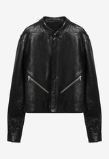 Rick Owens Leather Zip-Up Jacket Black RU01F2742LBE/S_RICKO-09