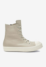 Rick Owens Leather High-Top Sneakers Beige RU01F2890LCO/S_RICKO-13811