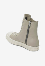 Rick Owens Leather High-Top Sneakers Beige RU01F2890LCO/S_RICKO-13811