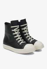 Rick Owens Leather High-Top Sneakers Black RU01F2890LCO/S_RICKO-911