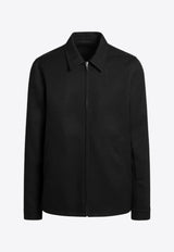 Rick Owens Brad Zip-Up Shirt Jacket with Strap Black RU02E1764WD/R_RICKO-09