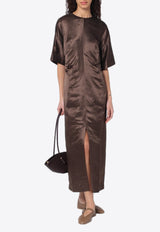 Loulou Studio Silk-Blend Maxi Dress Brown RUBYLI/Q_LOULO-DT