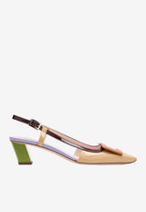 Roger Vivier Belle Vivier 45 Patent Leather Slingback Pumps Multicolor RVW00625601D1P/R_ROGVI-RXT6