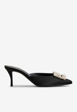 Roger Vivier Efflorescence 65 Crystal Buckle Satin Mules RVW41441400RS0B999 B999 Black