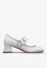 Roger Vivier Trés Vivier 45 Crystal Buckle Babies Pumps RVW51936130S77B200 B200 Silver