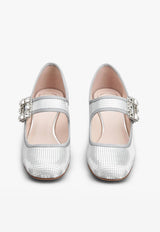 Roger Vivier Trés Vivier 45 Crystal Buckle Babies Pumps RVW51936130S77B200 B200 Silver