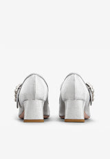 Roger Vivier Trés Vivier 45 Crystal Buckle Babies Pumps RVW51936130S77B200 B200 Silver