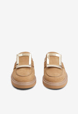 Roger Vivier Viv' Rangers Suede Flat Mules Brown RVW54840970HR0S812 S812