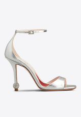 Roger Vivier 105 Jewel Embellished Sandals in Metallic Leather Silver RVW56827490KAC/Q_ROGVI-B200