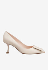 Roger Vivier Viv’ In The City 65 Pumps in Patent Leather Off-white RVW61830690D1P C019