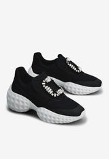 Roger Vivier Viv' Run Light Crystal Embellished Buckle Sneakers RVW63731340QPS9999 9999 Black