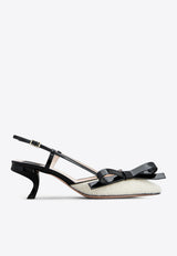 Roger Vivier Virgule Bow 55 Slingback Pumps White RVW63836510SKK0H62 0H62