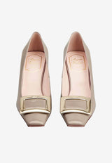 Roger Vivier Belle Vivier 75 Pumps in Patent Leather Taupe RVW71300920D1P C415