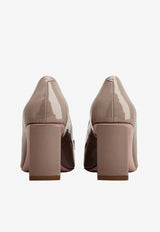 Roger Vivier Belle Vivier 75 Pumps in Patent Leather Taupe RVW71300920D1P C415