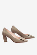 Roger Vivier Belle Vivier 75 Pumps in Patent Leather Taupe RVW71300920D1P C415