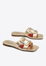 Roger Vivier Viv' by The Sea Metallic Leather Mules Gold RVW74738070KAC/Q_ROGVI-G005