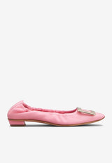 Roger Vivier Belle Vivier Leather Ballet Flats RVW7594104091TM428 M428 Pink