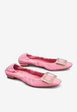 Roger Vivier Belle Vivier Leather Ballet Flats RVW7594104091TM428 M428 Pink