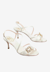 Roger Vivier Efflorescence 65 Sandals in Satin Off-white RVW80844460RS0 C001