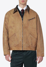 Needles Boxy Zip-Up Overshirt Brown RW203CO/R_NEEDL-DB