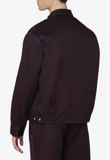 Needles Boxy Zip-Up Overshirt Burgundy RW211PL/R_NEEDL-BU