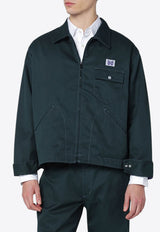 Needles Boxy Zip-Up Overshirt Green RW211PL/R_NEEDL-GR
