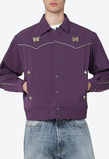 Needles Embroidered Buttoned Shirt Purple RW259PL/R_NEEDL-PU