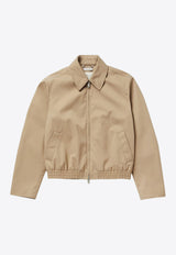 1989 Studio Logo Embroidered Zip-Up Jacket Beige S03MBG003FAB001/Q_1989-4300