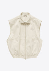 1989 Studio Logo Embroidered Zip-Up Vest Cream S03UBC001FAB001/Q_1989-4200